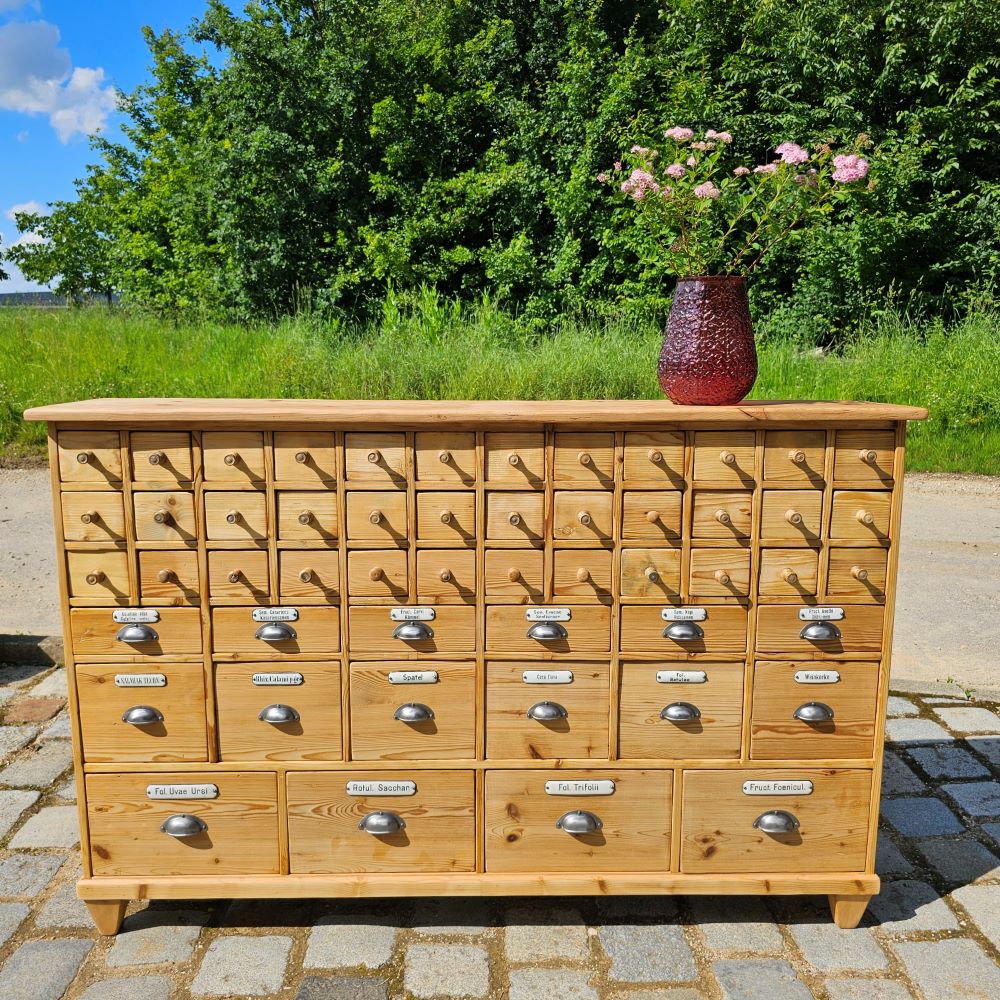 Alter antiker Apothekerschrank Apothekerkommode Schubladenschrank Sideboard - 167