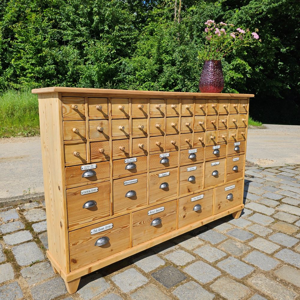 Alter antiker Apothekerschrank Apothekerkommode Schubladenschrank Sideboard - 167