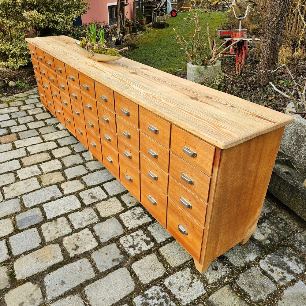 Reserviert- Alter antiker Apothekerschrank Apothekerkommode Schubladenschrank Drogerieschrank Sideboard Kirschholz - 213