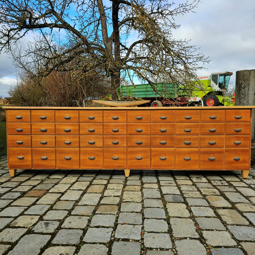 Reserviert- Alter antiker Apothekerschrank Apothekerkommode Schubladenschrank Drogerieschrank Sideboard Kirschholz - 213