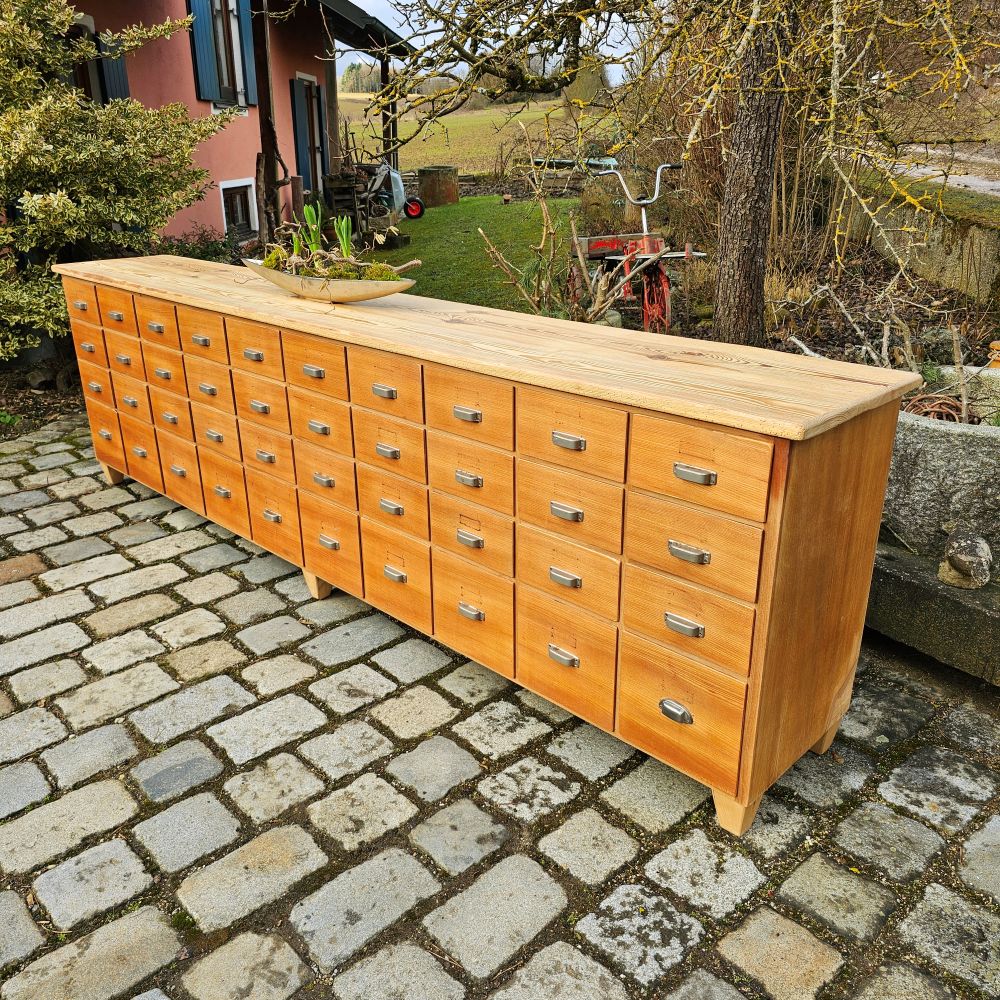 Reserviert- Alter antiker Apothekerschrank Apothekerkommode Schubladenschrank Drogerieschrank Sideboard Kirschholz - 213