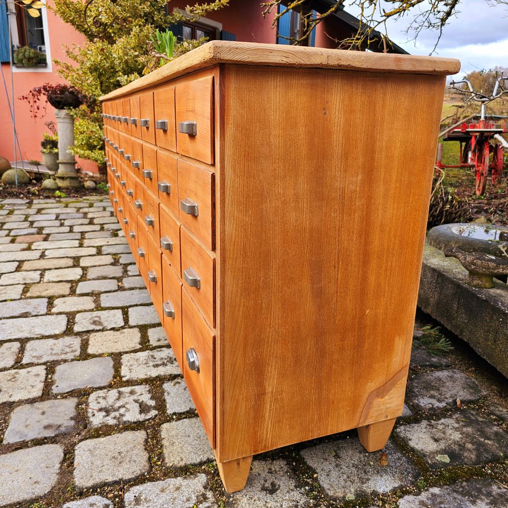 Reserviert- Alter antiker Apothekerschrank Apothekerkommode Schubladenschrank Drogerieschrank Sideboard Kirschholz - 213